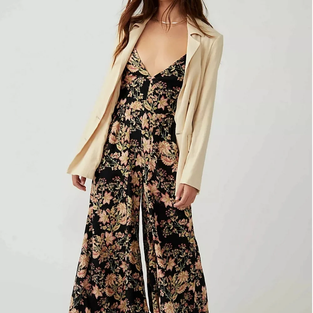 Free People Floral Black Jumpsuit - Picture 4 of 4